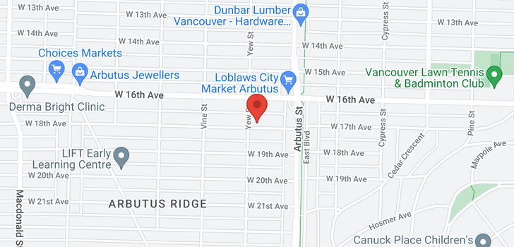 map of 2181 W 18TH AVENUE